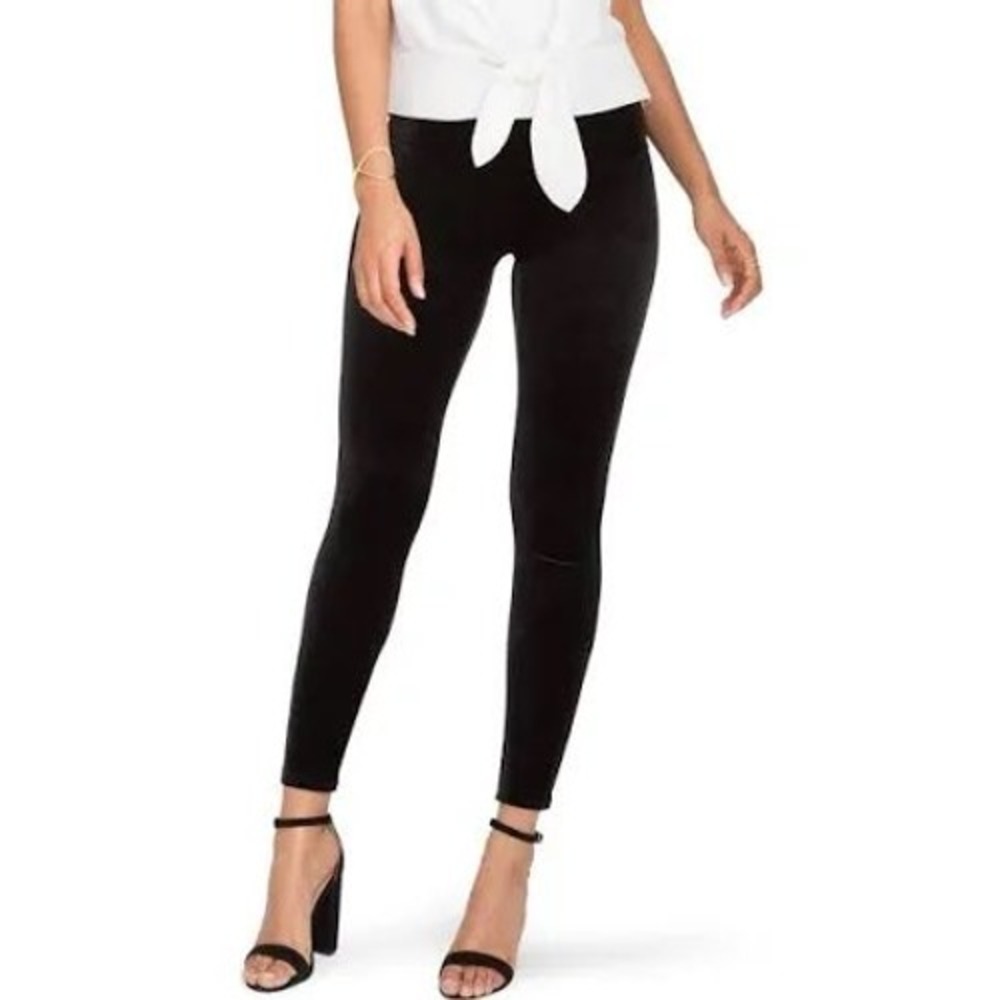 Spanx Velvet Leggings Black High Waisted Shaping Slimming Pants Medium M